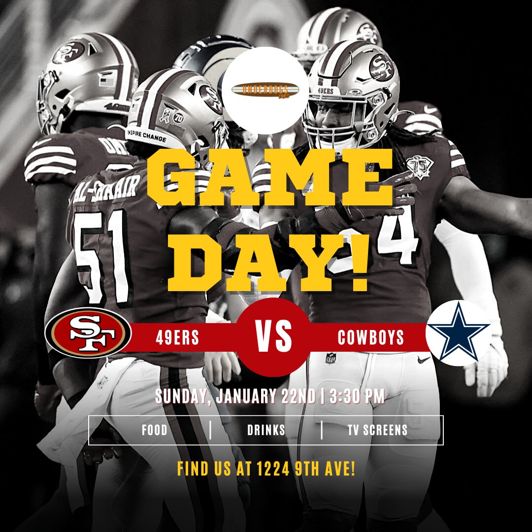 Good morning Niners Nation! 🏈 The Niners are kicking off against the Cowboys today at 3:30 PM. Before then, fill up on our weekend breakfast menu and find a spot in front of one of our many TVs. Your Sunday is made!
Find us at 1224 9th Ave!