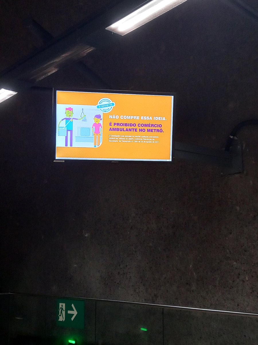 izabarbosalima's tweet photo. Ao invés de repetir única e exclusivamente esse tipo de anúncio, usem a tv dos corredores para passar informações úteis, as que interessam à atividade fim do serviço: os horários das saídas dos próximos trens @agetransp @metro_rio @obsdostrens  #estacaogeneralosorioipanema https://t.co/W0dwAQKAWm