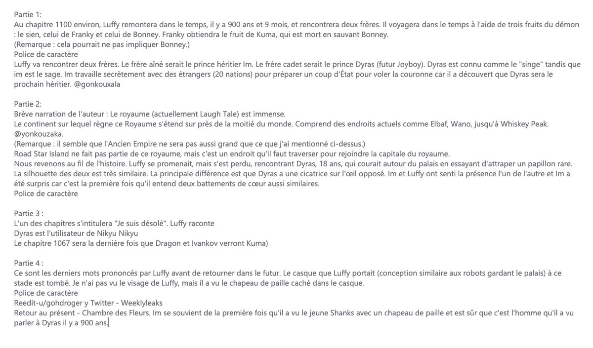 Onizuking_OP's tweet photo. #ONEPIECE #ONEPIECE1073 #ONEPIECE1073SPOILERS 
---------------------------------------------
🚨 Fuites sur le futur de One Piece  🚨 

►Elbaf, Loki, Retour dans le temps, Uranus, L'ancien royaume, La dynastie de Shanks, Imu, Dragon etc...

🇫🇷 Trad en français 🇫🇷
1/3 https://t.co/cAAxj7D4s9