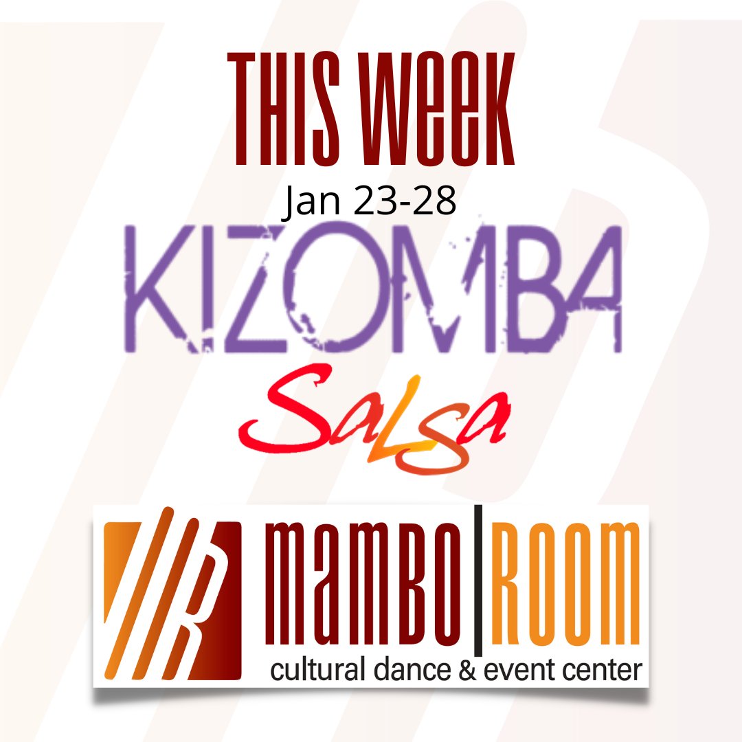 mamboroom's tweet photo. Kizomba Crash Course on Friday, Afro-Latin Social + Lesson and Intermediate Salsa On2 on Friday, Belly Dancing on Tuesday &amp; Thursday, Dance Fitness on Tuesday and Salsa On2 Ladies Styling on Monday.  https://t.co/VlMCQJddeH https://t.co/4ToqVu8Ele