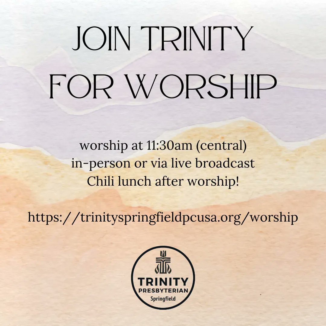 trinitysgfpcusa's tweet image. Join Trinity for worship today, in-person or via live broadcast! Get all the info here: trinityspringfieldpcusa.org/worship