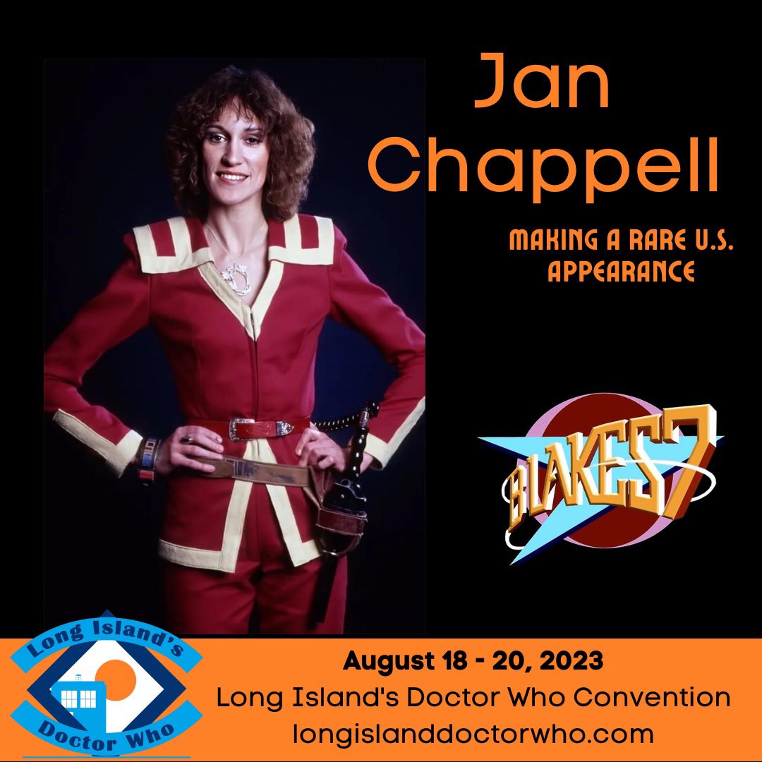 “Confirmed!” Making a rare appearance in the United States

Jan Chappell - Cally from Blake’s 7 joins us this August 18-20th!

longislanddoctorwho.com

#LIWho60 #LIWho #Blakes7