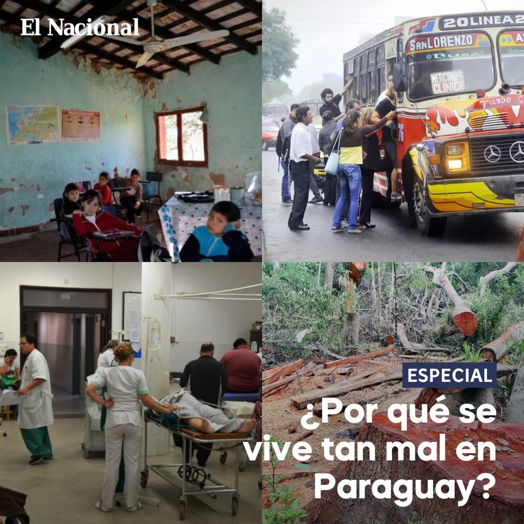 elnacionalpy's tweet image. ESPECIAL | 🇵🇾

Hilo 👇

🔹Paraguay tiene algunos de los peores sistemas de salud, educación y transporte público de América y el mundo, de los mayores niveles de daño ecológico, insuficiente clase media y gran brecha social.

¿Por qué? ¿Cómo revertir esta situación?