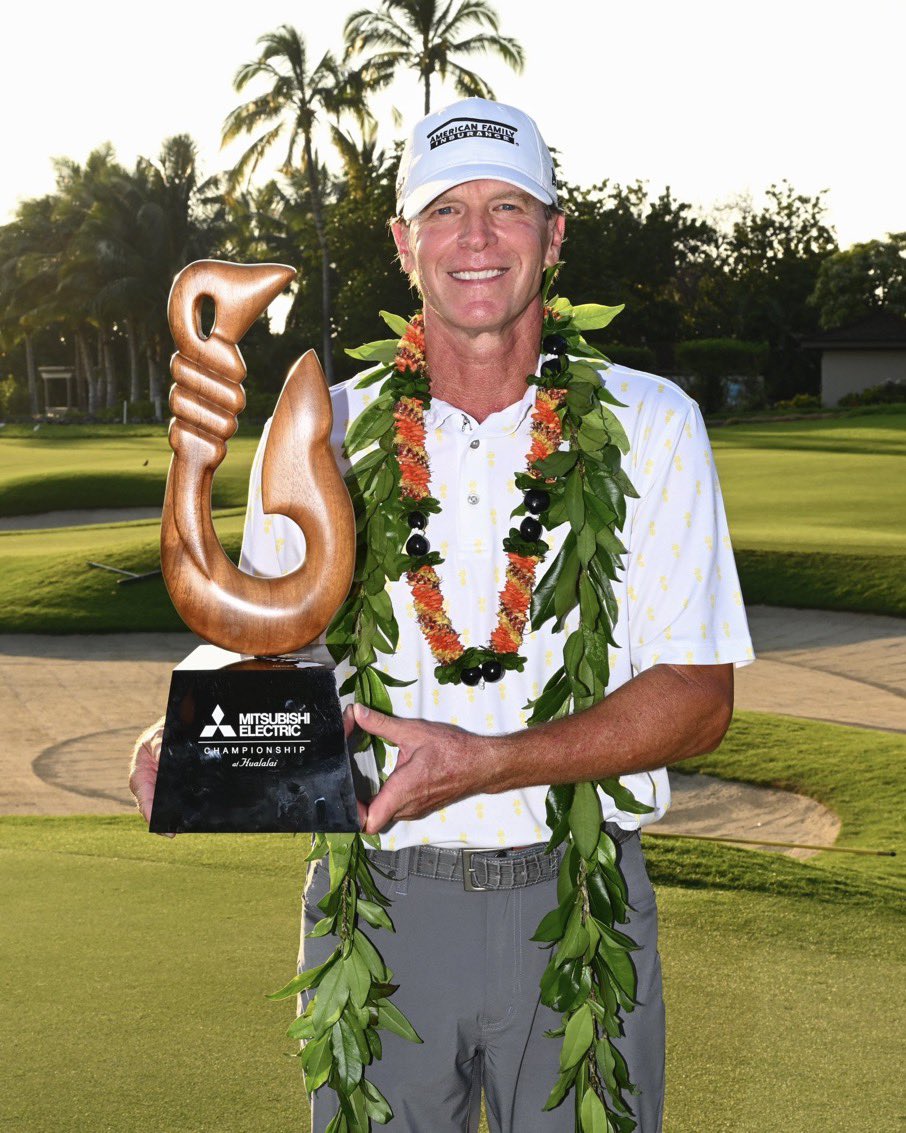 Steve Stricker (@stevestricker) on Twitter photo What a week on the big island! Thank you <a href="/MEC_golf/">Mitsubishi Electric Championship at Hualalai</a> I had a blast and pumped to start off the year with a W <a href="/ChampionsTour/">PGA TOUR Champions</a> What a week on the big island! Thank you <a href="/MEC_golf/">Mitsubishi Electric Championship at Hualalai</a> I had a blast and pumped to start off the year with a W <a href="/ChampionsTour/">PGA TOUR Champions</a>