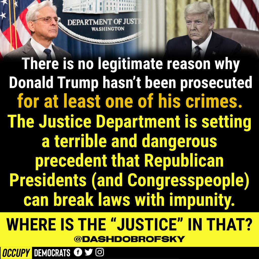 warrenswil's tweet photo. #DOJ still asleep about #TFG crimes
Delay inexcusable!
It’s past time for #Indictment 
Multiple cases demand attention FAST! 
What’s #Garland up to? He must prosecute #COUP plotter for #Obstruction at least
Justice delayed is just denied
#IndictTrumpNow
#ProudBlue #DemVoice1 https://t.co/3aEGRQzP6k