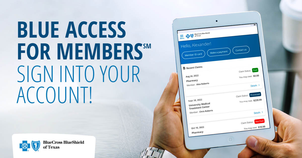 BCBSTX's tweet image. Find a doctor in your network, check your claims, and access your digital member ID card. Log into your BAM account securely here.  spr.ly/60173Vpwx
#BCBSTX