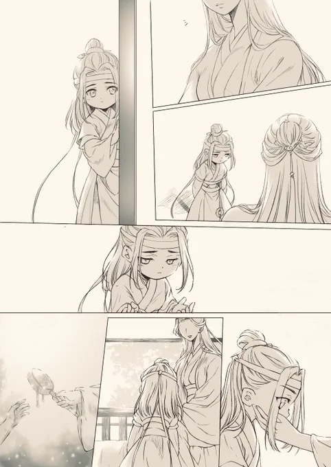 アニメ版の捏造です。
コマ進行左→右

#蓝忘机0123生日快乐 
#MDZS 