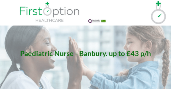 Apply now!! Here @FirstOptionHC we are recruiting for a Paediatric Nurse in #Banbury. Paying up to £43 p/h. (for weekends) #Healthcarejobs #FirstOptionHC #jobsinhealthcare #ComplexCare #paediatricnurse #rscn tinyurl.com/2j8g6eym