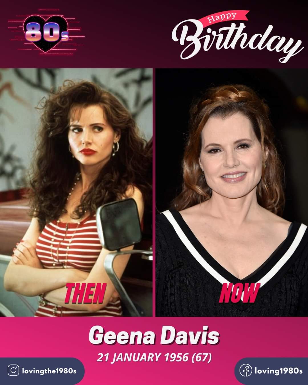 Happy Birthday Geena Davis. My best Wishes for you.  Greetings from Germany  