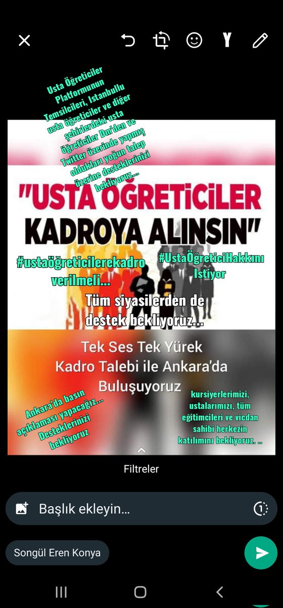 MahmutMeryem4's tweet photo. #ustaöğreticilerekadro 
#ustayahakkınıverin
2023 karar günü dahil olmak üzere
Sıra USTA ÖĞRETİCİleri görme zamanı...
Ustalar Hakkını istiyor...
@RTErdogan 
@kilicdarogluk 
@dbdevletbahceli 
@meral_aksener 
@TBMMresmi 
@M_akif69 
@barisyldrm71
@Dilek_hoca35 https://t.co/VpVn7yynkJ
