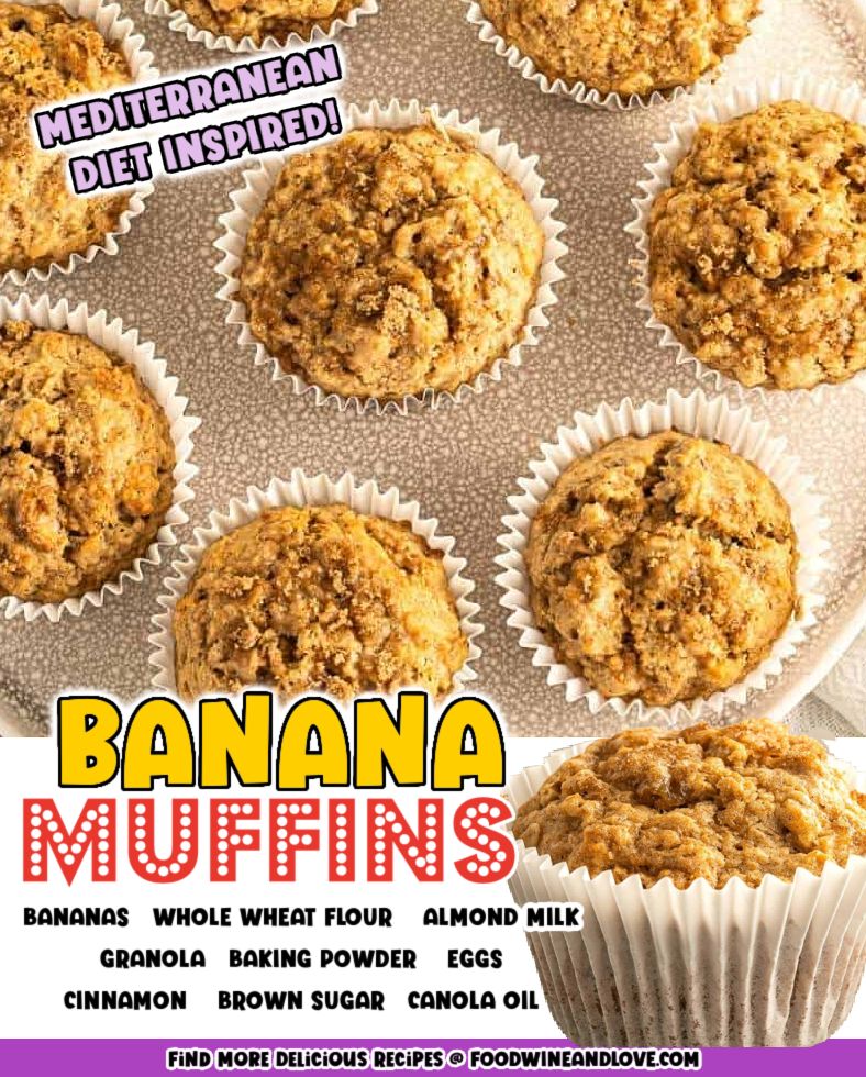 FoodWineandLove on Twitter " Mediterranean Diet Banana Muffins 😋 👉