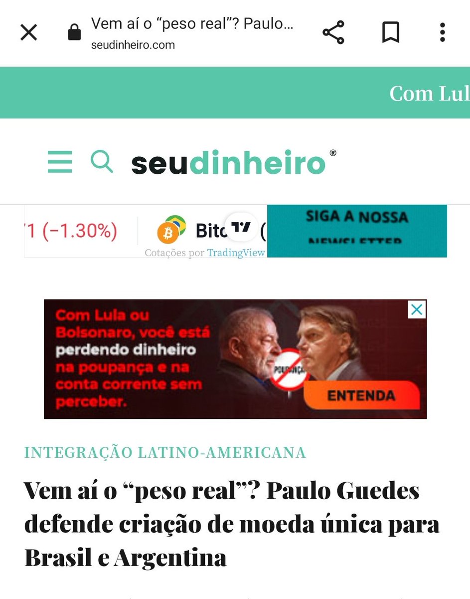 renatogrippe's tweet photo. @felipe_alr Pelo que eu entendi isso é só uma moeda comum, isso é o Brasil tentando ganhar influência na Argentina e posteriormente na América do Sul. Mas não haverá integração monetária e fiscal. O próprio Guedes era a favor de uma moeda de forma similar https://t.co/zQsYOtbaJn