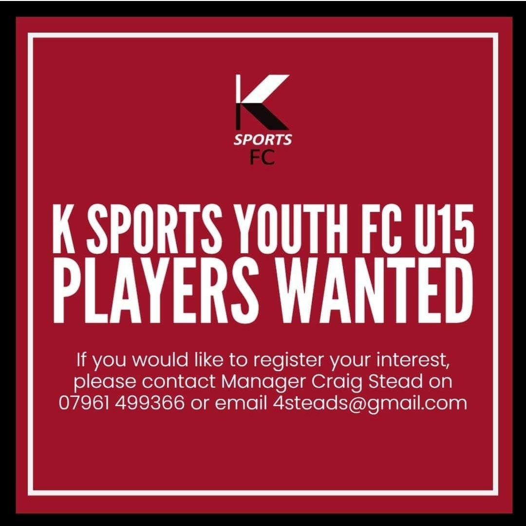 Welling Town U16 (@sports_kyl) on Twitter photo K SPORTS YOUTH U15
<a href="/KentYouthLeague/">KentYouthLeague</a>
U15 South Division are looking to add Players to the current squad.
Please see attached advert for contact details.
Pathway to Isthmian Youth league & @KSportsFC 1st team fantastic facilities & clubhouse
@_SportsConnect
#grassrootsfootball K SPORTS YOUTH U15
<a href="/KentYouthLeague/">KentYouthLeague</a>
U15 South Division are looking to add Players to the current squad.
Please see attached advert for contact details.
Pathway to Isthmian Youth league & @KSportsFC 1st team fantastic facilities & clubhouse
@_SportsConnect
#grassrootsfootball
