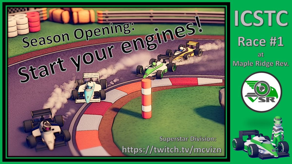 It's that time again. The new <a href="/icstcleague/">International Circuit Superstars Team Championship</a> season begins. Don't miss my livestream on Twitch. Superstar Division will start at 22.30 pm CET. 
Goal: Don't finish last and enjoy the race, together with <a href="/8bWaffle/">8bwaffle</a>
Livestream: twitch.tv/mcvizn