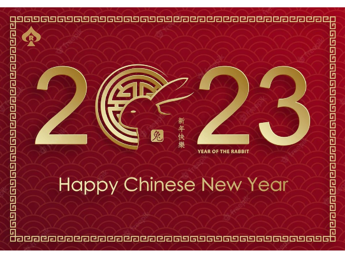 ♠️ Happy Chinese New Year!

🐰 Wishing our Chinese players celebrating the Lunar New Year a healthy, safe, and Happy Year of the Rabbit!

#NewYear2023 #RABBIT2023 #RoyalFlush #TexasHoldem