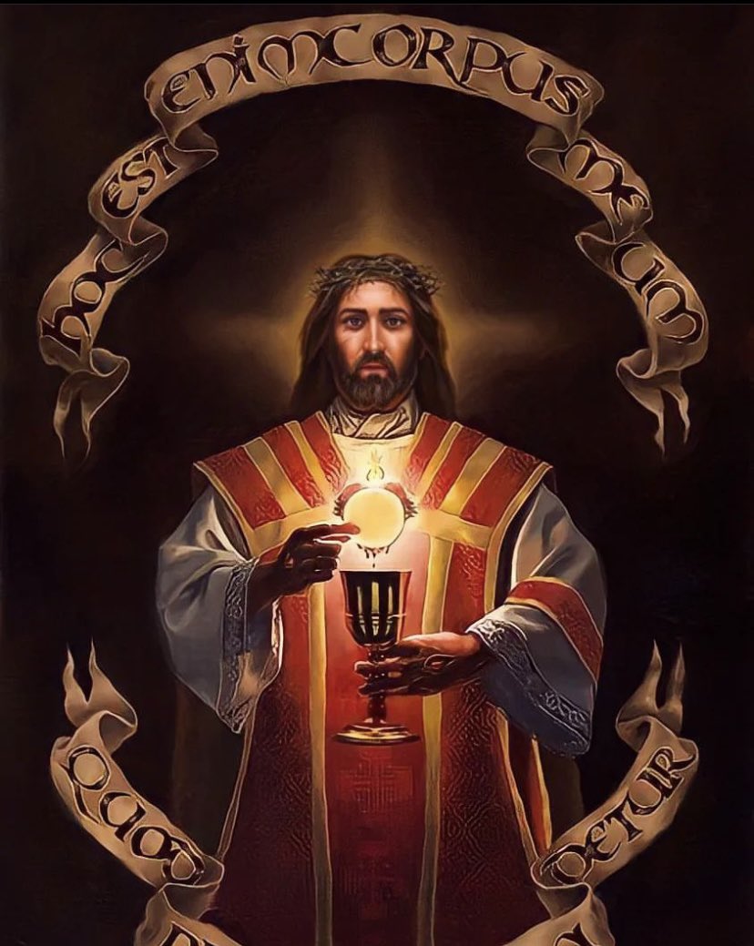 Blessed be Jesus Christ in the Sacrament of his body and blood. Amen 🙏 #Sundayprayer 🕊️✨