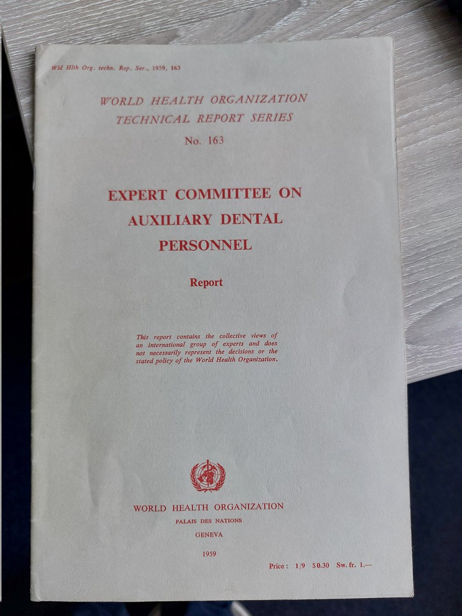 vravaghi's tweet photo. Just found the 1959 WHO report in our university archive. It endorsed training non-dentist care providers six decades ago to; similar to the recommendations of 2022 WHO Global Oral Health Strategies. It's time to take action.

 @benoit_varenne
@GoDentalTherapy
@bethmertz https://t.co/b500hG1Nwe