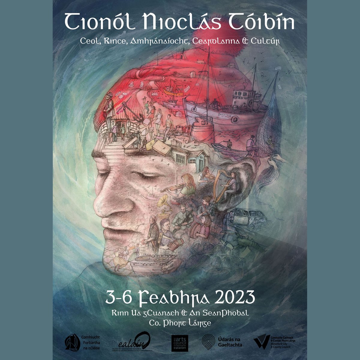 Táim ar bís an póstaer seo a chruthaigh mé do Thionól Nioclás Tóibín a roinnt libh. Is féile cheoil iontach é agus beidh sé ag tarlú anseo i nGaeltacht na nDéise, 3-6ú Feabhra. #TionólNioclásTóibín