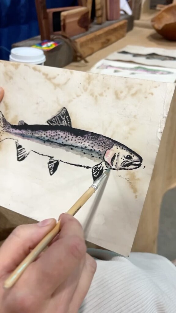WaywardFishing's tweet photo. The last 4 paintings are up for grabs. The rest sold out at the Massachusetts show. Dm us what you want. 
FIRAT COME FIRST SERVED

$75.00 

Later y’all thanks for the love. 
#flyfishing #fishing #catchandrelease #reel #trout #fishingislife #tightlines #b… https://t.co/DtO5X9mYKy https://t.co/s3y38MHuYL