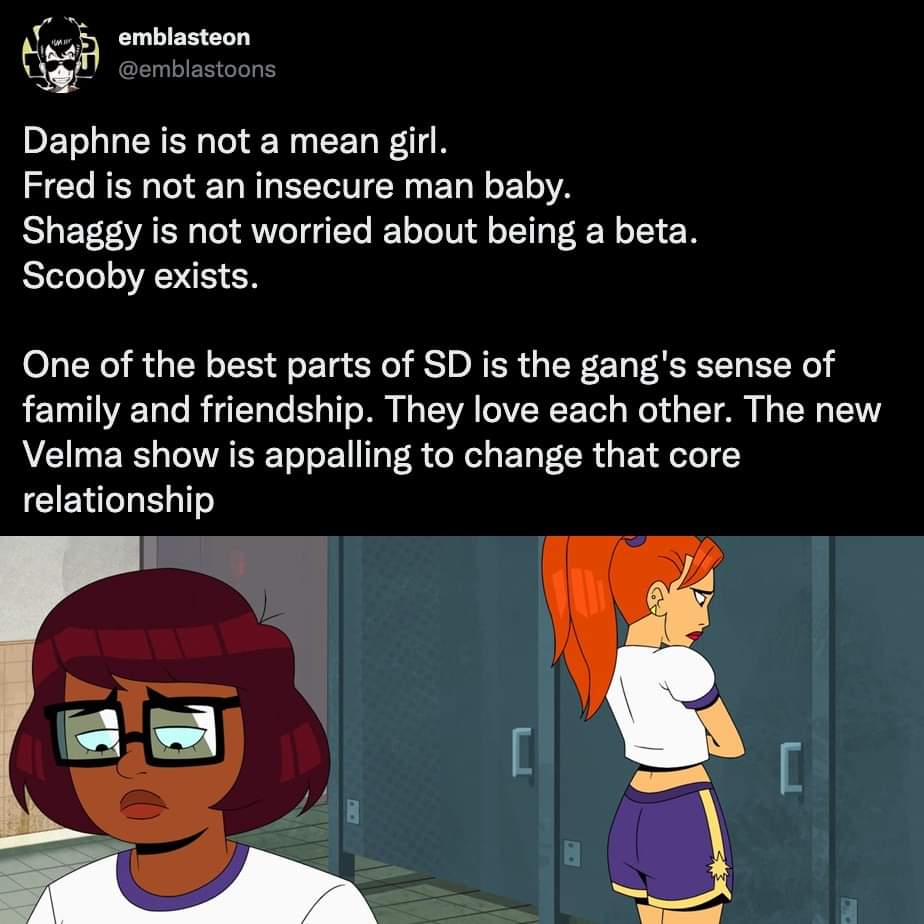 TheCoryGarrett's tweet photo. #Velma #VelmatheSeries #velmadinkley #ScoobyDoo #mysteryinc #woke #Wokeness #overwoke https://t.co/BKIim3VyxU