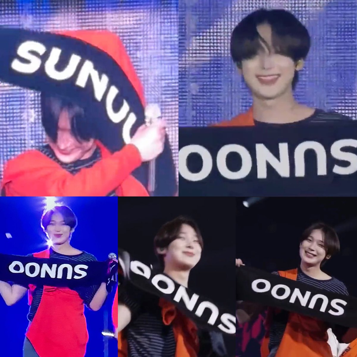 littlelovesunoo's tweet photo. sunoo was really struggling to hold his slogan properly during both concert days 😭😆 #OONUS #SUNOO #선우 https://t.co/M8aAvhOH3S