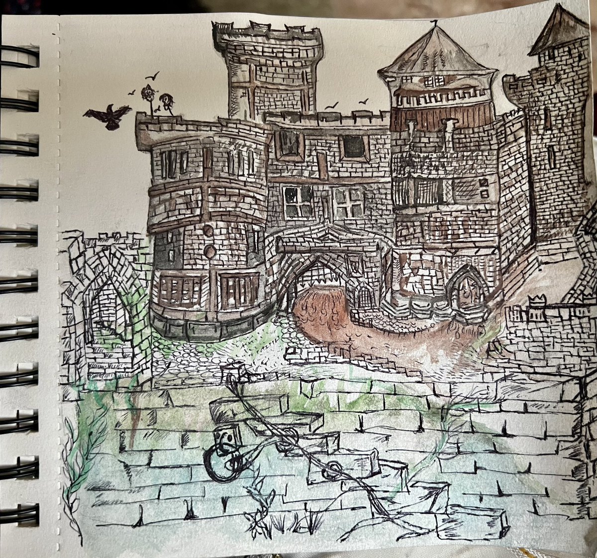 Hannah23west's tweet photo. Now complete with heads on spikes #plymouthcastle #artistimpression #myimpression #plymouthhistory https://t.co/b7d62JBQln