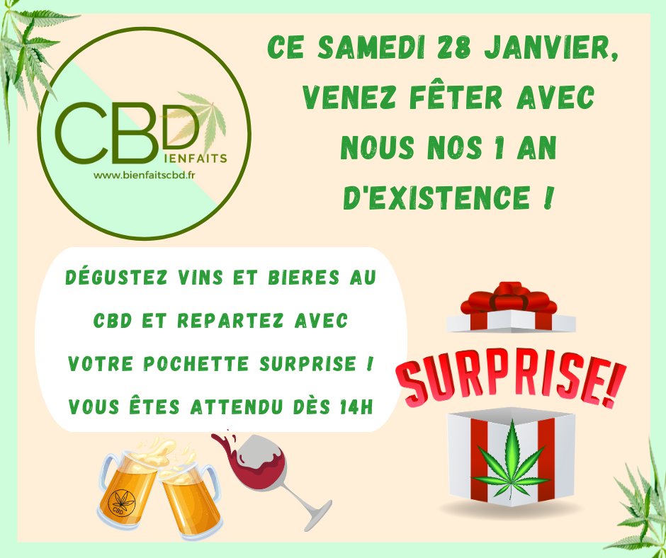 BienfaitsCBD's tweet photo. 🫶🥳🥳Venez fêter nos 1 an avec nous le 28 Janvier 2023 dans notre Boutique Les Bienfaits Naturels☘️🪴au
2 rue Notre Dame à Fontenay-sous-Bois dès 14h
#cbdshop #fontenaysousbois #fleursdecbd #infusionsdecbd #cosmétiquescbd #cbdgoodies https://t.co/vVaR61mIhs