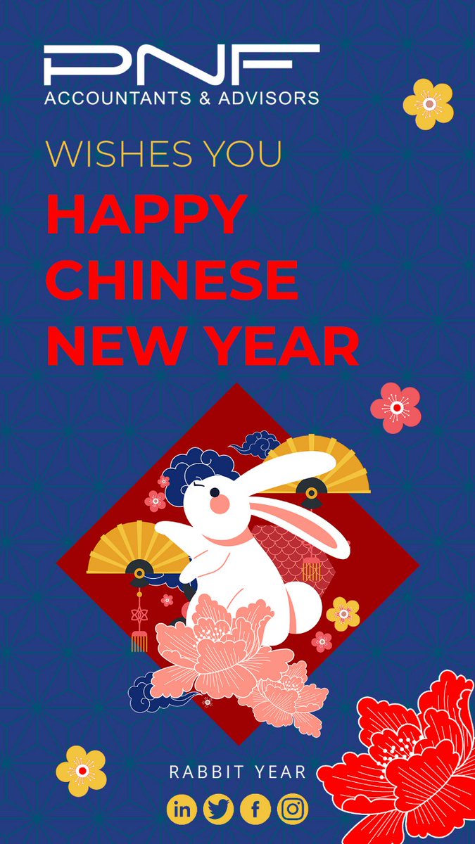 PNFCPA's tweet photo. PNF Accountants &amp; Advisors wishes all a joyous Year of the Rabbit.
Happy Chinese New Year! https://t.co/ynvOdyqzuz