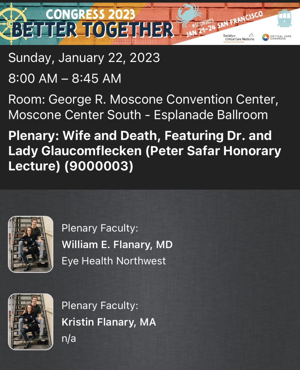 Adrian Zurca (he/him) (@zurcapicu) on Twitter photo I have never gotten to an #SCCM session this early. This #PedsICU doc is regretting not bringing my unicorn horn
<a href="/DGlaucomflecken/">Dr. Glaucomflecken</a> <a href="/LGlaucomflecken/">Lady Glaucomflecken (she/her)</a> I have never gotten to an #SCCM session this early. This #PedsICU doc is regretting not bringing my unicorn horn
<a href="/DGlaucomflecken/">Dr. Glaucomflecken</a> <a href="/LGlaucomflecken/">Lady Glaucomflecken (she/her)</a>