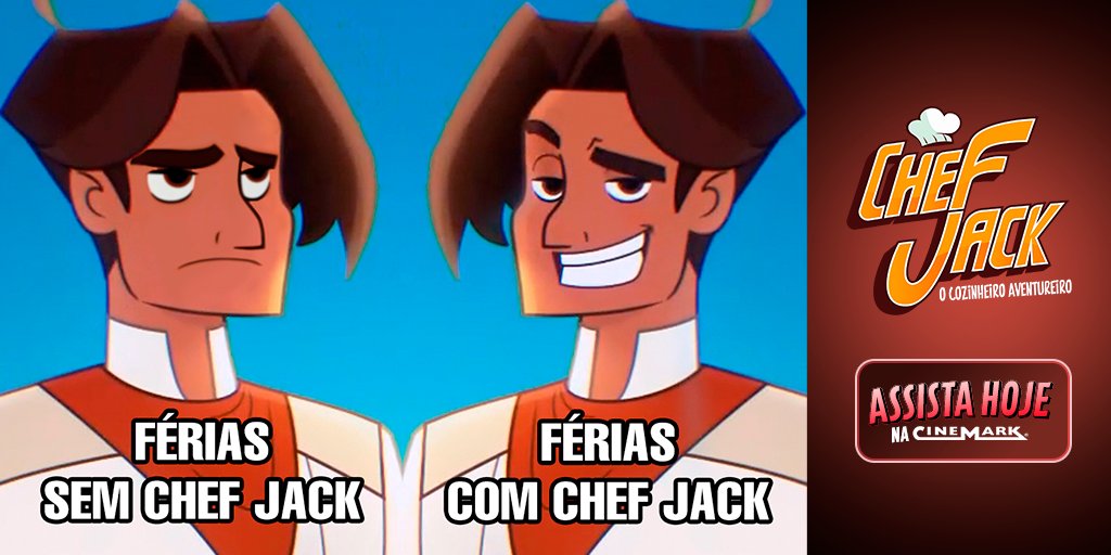 cinemarkoficial's tweet photo. A aventura das suas férias só está começando! #ChefJack - O Cozinheiro Aventureiro irá colocar suas habilidades em prática na maior competição gastronômica do mundo. Compre seu ingresso pelo #APPCinemark e descubra se ele conseguirá completar as provas 🍳 https://t.co/UdlMmaILLC