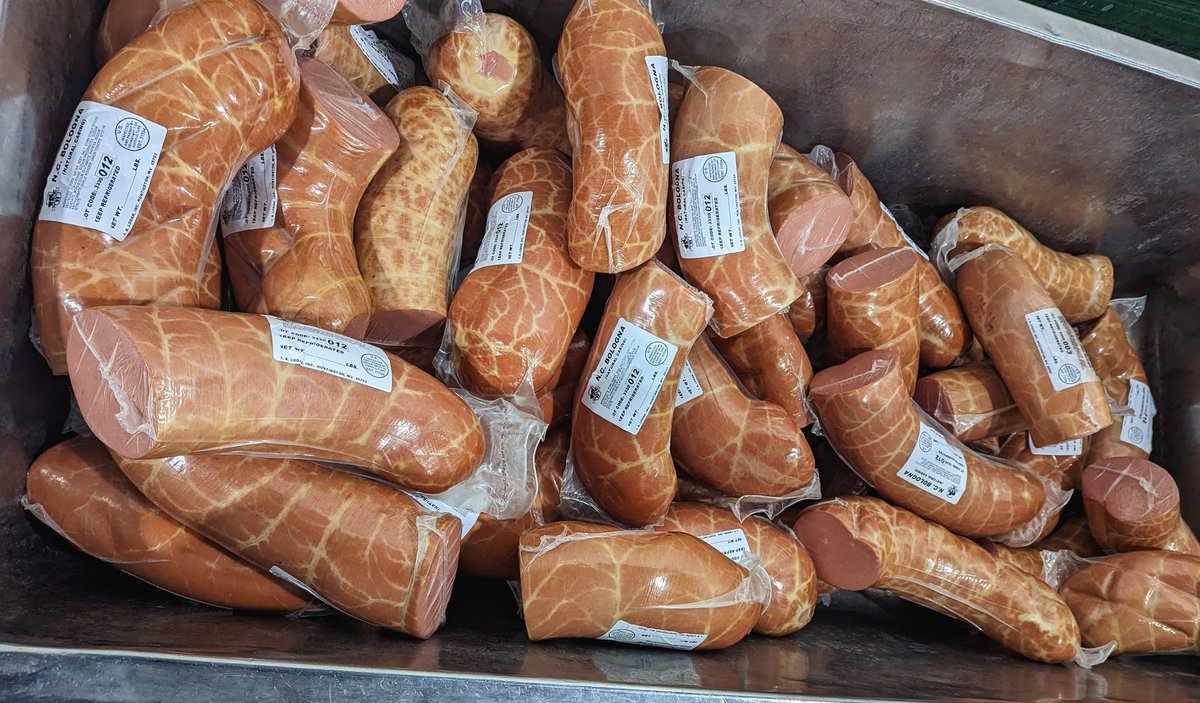 Dateline: Huntington, WV. 1/20/23. Stainless steel gondola full of freshly smoked, natural casing bologna. Either like or unfollow, no in-between. This account is for the real ones (i.e. lovers of bologna).