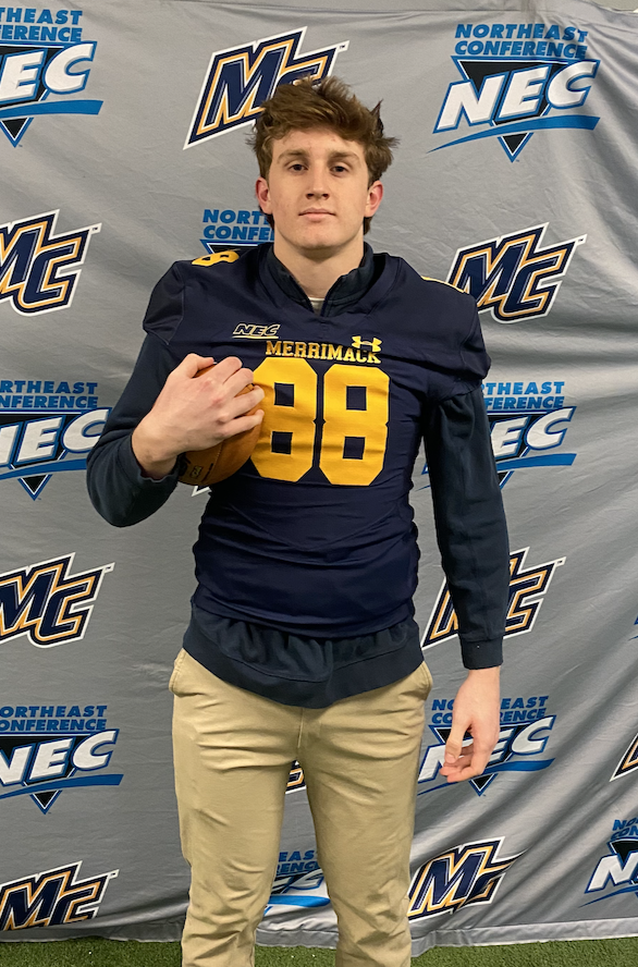 Thank you <a href="/CoachDanCurran/">Dan Curran</a> @CoachRobbatMC <a href="/coachbom/">Aynsley Rosenbaum</a> and the rest of the <a href="/Merrimack_FB/">Merrimack Football</a> staff for the hospitality yesterday. Great to find out more about what it takes to be #MackTough. 👊🏈 Thank you <a href="/patrickconroy29/">Pat Conroy</a> for showing me around campus.