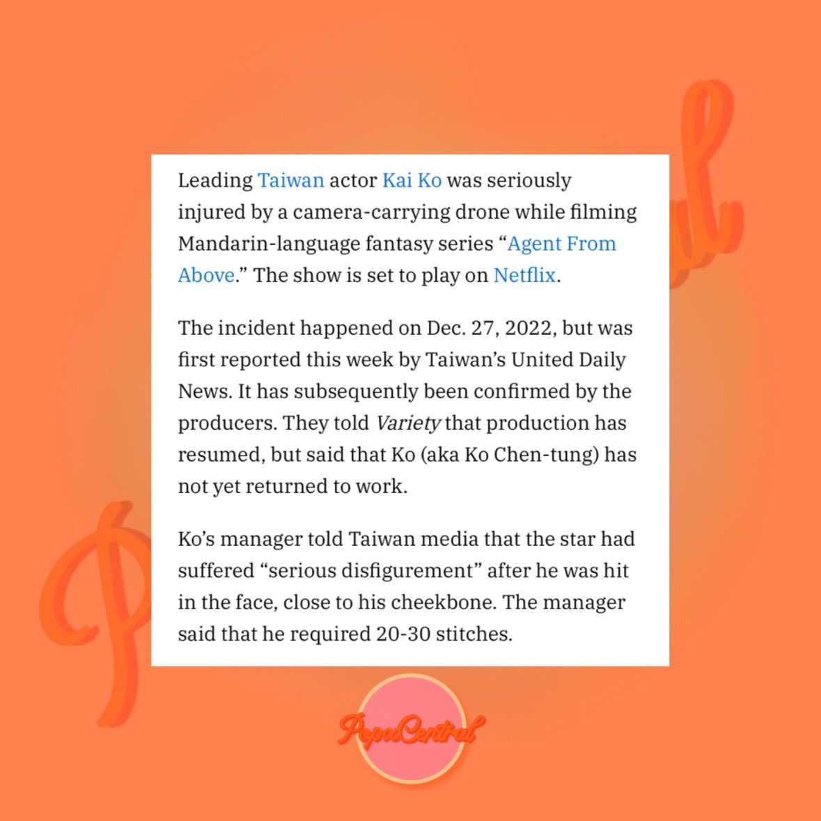 ‘Agent From Above’ cast member, Kai Ko, Sustained Incredible Injuries on <a href="/Netflix/">Netflix</a> Set