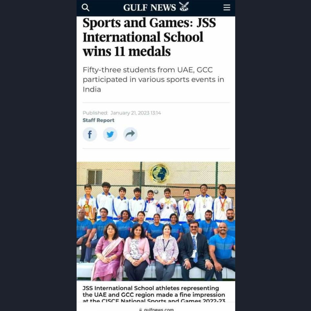 JssSchool's tweet image. JSS INTERNATIONAL SCHOOL, DUBAI excels in the 2022-23 CISCE National Sports and Games.#cisce #ICSE #ICSESchool #icse2023 #sports #nationalsports #KHDA #khdadubai @KHDA