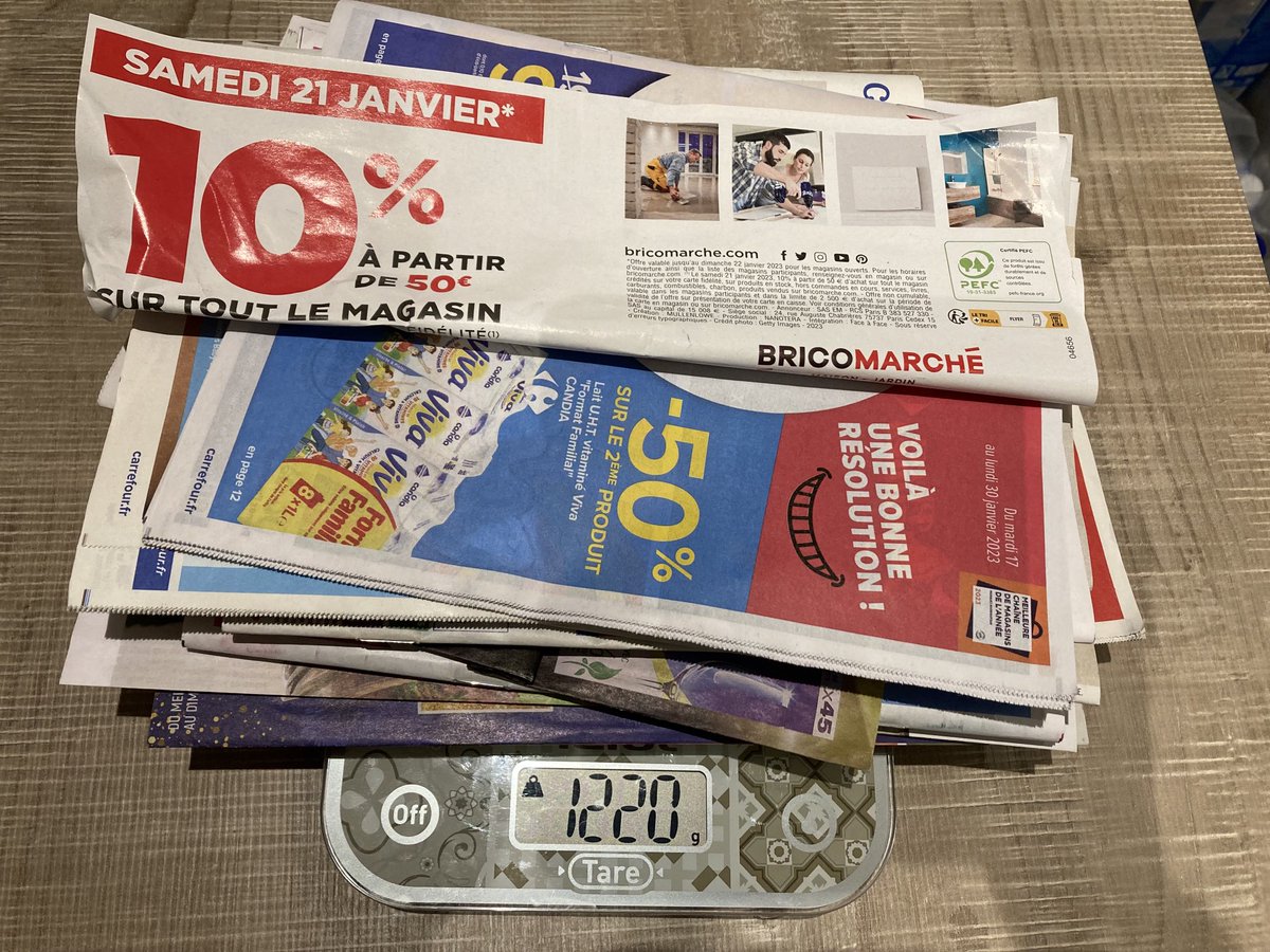 Un mois sans Stop Pub = 1,2 kg de papier dans la boîte aux lettres.