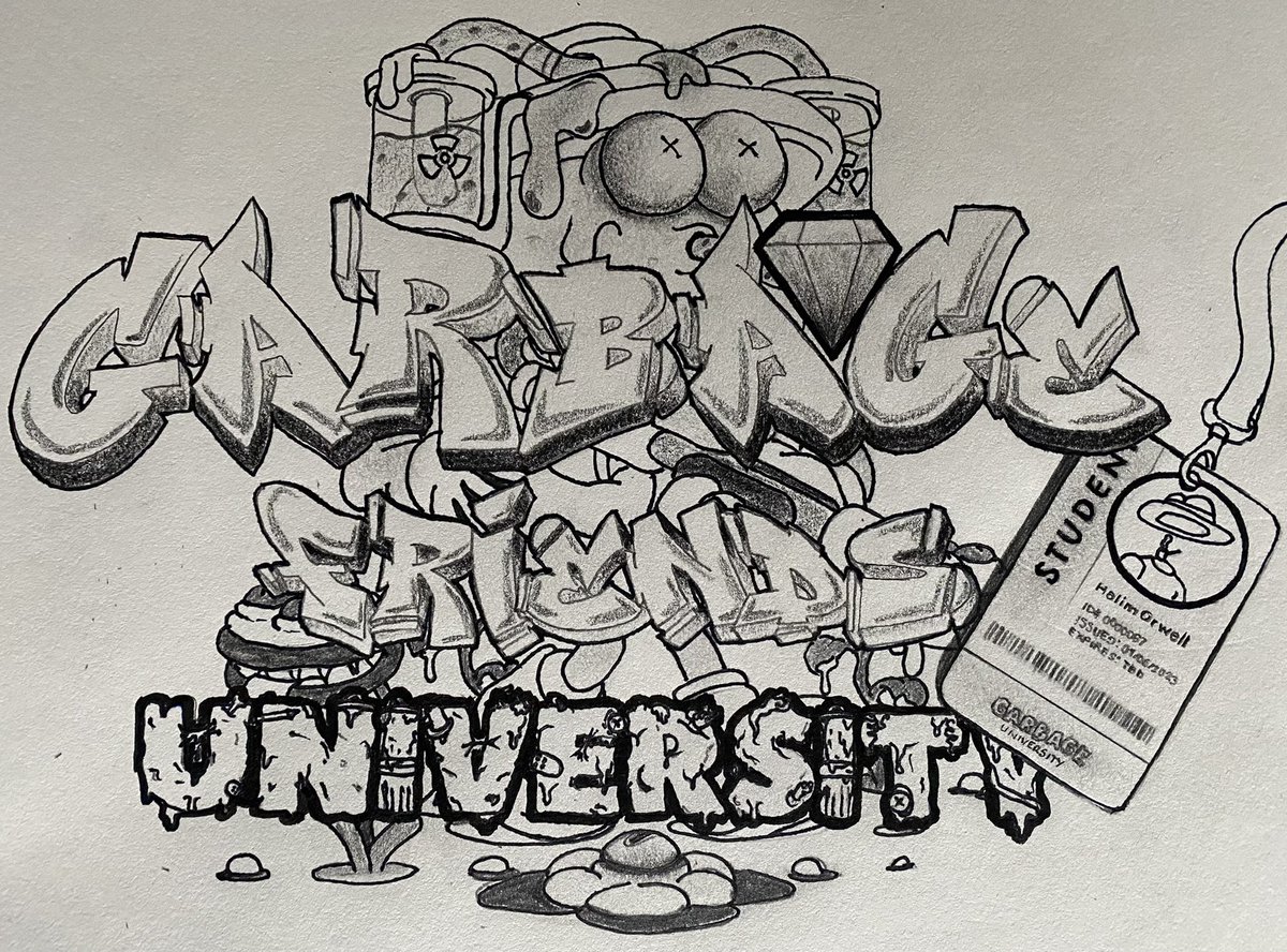 HalimOrwell's tweet photo. My 9th pencil fan-art, proud to be a student, maybe I'll graduate...🗑
@garbagefriends @MotionMarkus @_typicalfriends #GarbageUniversity #GarbageTalk #GarbageEveryday #garbagefriends #slimeline 🤢🤮 https://t.co/jBsig6RaUk