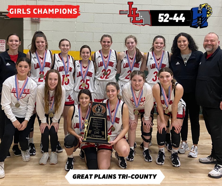 LutherBasketbal's tweet photo. Lady Lions pick a great win vs Hobart #10 Class 2A for the Championship.  Congrats to Halyn Browning @BrowningHalyn being named MVP.  @luther_high @okhsscores @NE_Ok_HS_Sports @thecooldude52 @Buck_SBLiveOkla @PGHOklahoma https://t.co/ZpnvSqbnqa