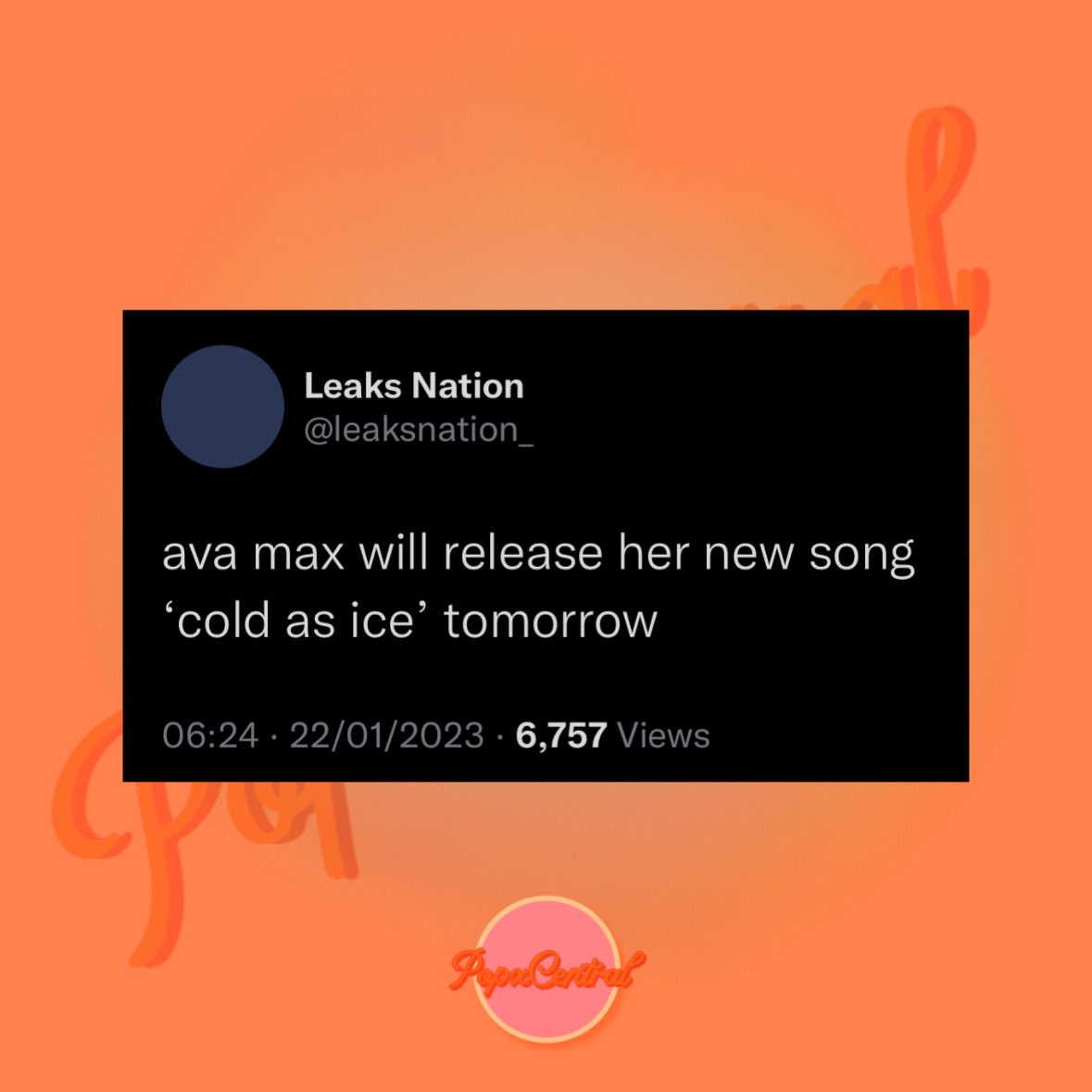 Singer Ava Max is rumored to be releasing a new song titled ‘Cold as Ice’ tomorrow… 👀