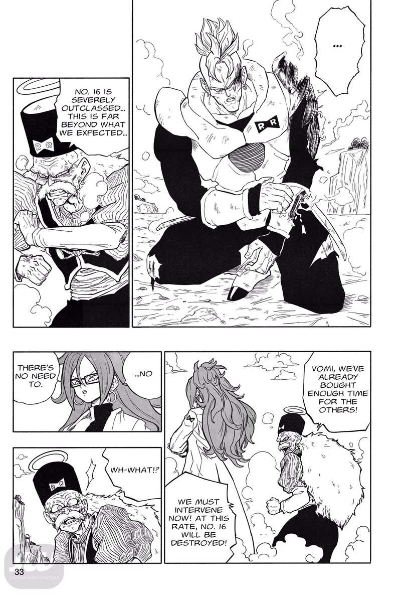 Short comic feat. Android 21 and Gero observing a fight between 16