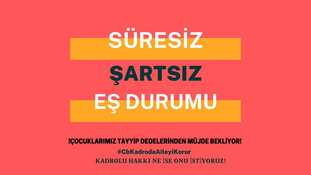 muniselimguven's tweet photo. Değerli Cumhurbaşkanım,
Bizler kadroda süre şartını görünce yüreğimiz acıdı. Aile kutsaldır bir hak veriliyorsa bizler de kadrolu gibi süresiz hakkımızı kullanmak istiyoruz.
@RTErdogan 
@fuatoktay
@ikalin1
@_cevdetyilmaz
@RumeysaKadak
#CbKadrodaAileyiKorur https://t.co/tHMoFZJy6t