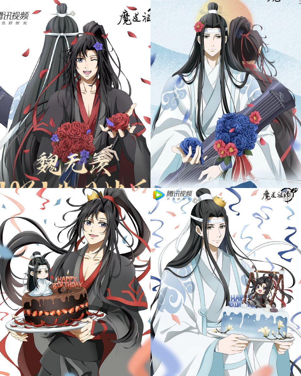 SWUIBIAN's tweet photo. THIS!! i love how wangxian birthday arts are always complimenting each other 😭❤️💙 https://t.co/9LvzIzKc2X