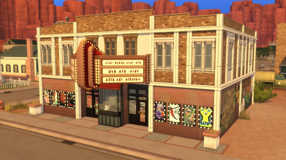 2080Marc's tweet photo. ✨The StrangerVille Cinema📽️ #TheSims4  #ShowUsYourBuilds https://t.co/7YC5JWtlmt
