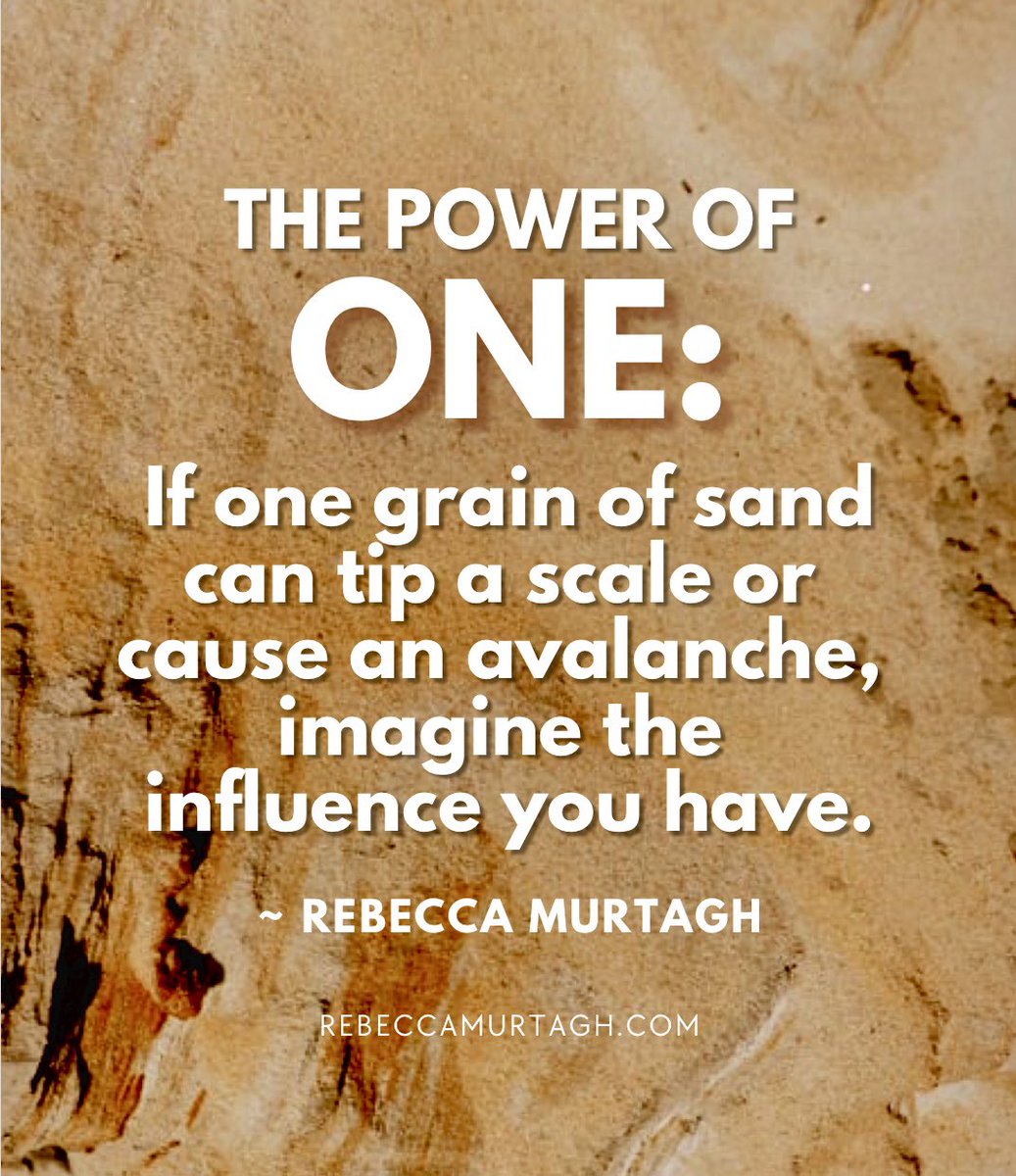 VirtualMarketer's tweet photo. It only takes one grain of sand to tip a scale or cause an avalanche. Imagine what YOU can do!

#Motivation #inspiration #ThinkBIGSundayWithMarsha https://t.co/Kv0Ux4tXrm