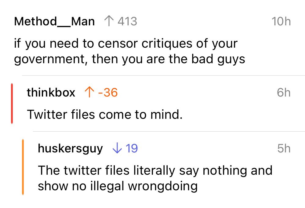 Reddit Lies on Twitter "Redditors discuss censorship."