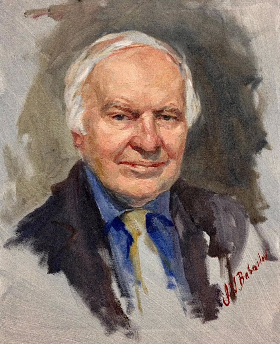 IgorBabailov's tweet photo. Reminiscing the good times with my dear late friend, Amb. Michael Novak, world-renowned #theologian, #writer, #diplomat, @EIHonors and @TempletonPrize recipient.
Michael Novak (2-hr oil sketch from life, oil on canvas, 20 x 16 in).
Collection: @CatholicUniv 
#michaelnovak #artist https://t.co/SFhqakG6Sn