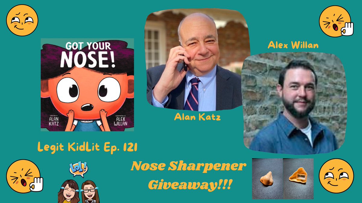 Legit Kid Lit (@legit_kid_lit) on Twitter photo Check out our latest episode featuring <a href="/AlanKatzBooks/">Alan Katz</a> <a href="/alexdwillan/">Alex Willan</a> and their collab on newest book #GotYourNose! recently pubbed by <a href="/HarperChildrens/">HarperKids</a>
🤩 Enter to win exclusive Nose (sharpener)!!
RT, ❤️, & follow creators- tag friends 4 extra entries! (Multiple winners) #kidlit Check out our latest episode featuring <a href="/AlanKatzBooks/">Alan Katz</a> <a href="/alexdwillan/">Alex Willan</a> and their collab on newest book #GotYourNose! recently pubbed by <a href="/HarperChildrens/">HarperKids</a>
🤩 Enter to win exclusive Nose (sharpener)!!
RT, ❤️, & follow creators- tag friends 4 extra entries! (Multiple winners) #kidlit