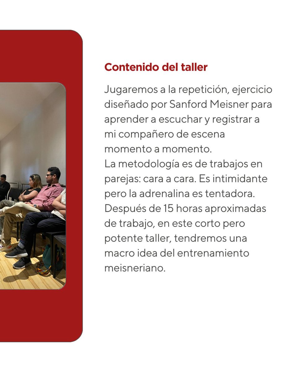 ¡Primer Taller Meisner del año! Información: wa.me/message/JC5VRQ…
