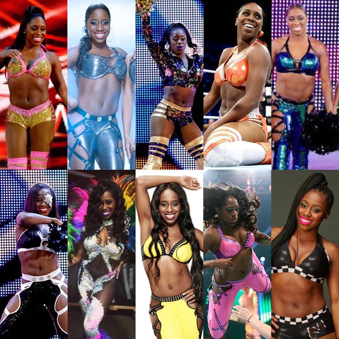 Naomi_Glow's tweet photo. All the gears Naomi used in the WWE!😍💚 P.1 #NaomiDeservesBetter #naomialwaysbabyface #feeltheglow #LetNaomiGlow #GiveNaomiTheTitle #naomob #WeLoveYouNaomi #GlowChamp #MakeTheMatch #GlowRumble https://t.co/fUATKwEC7x