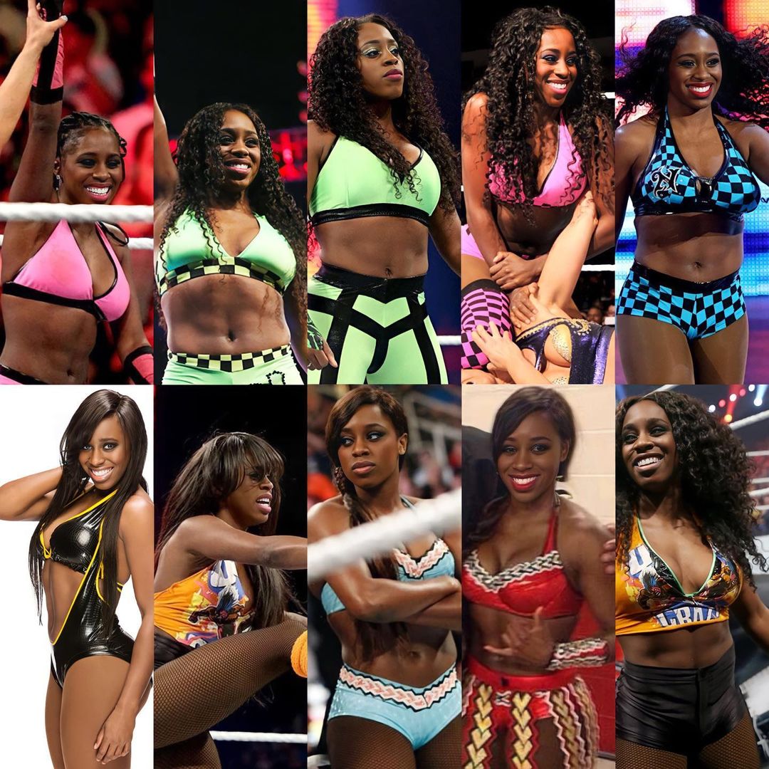 Naomi_Glow's tweet photo. All the gears Naomi used in the WWE!😍💚 P.1 #NaomiDeservesBetter #naomialwaysbabyface #feeltheglow #LetNaomiGlow #GiveNaomiTheTitle #naomob #WeLoveYouNaomi #GlowChamp #MakeTheMatch #GlowRumble https://t.co/fUATKwEC7x