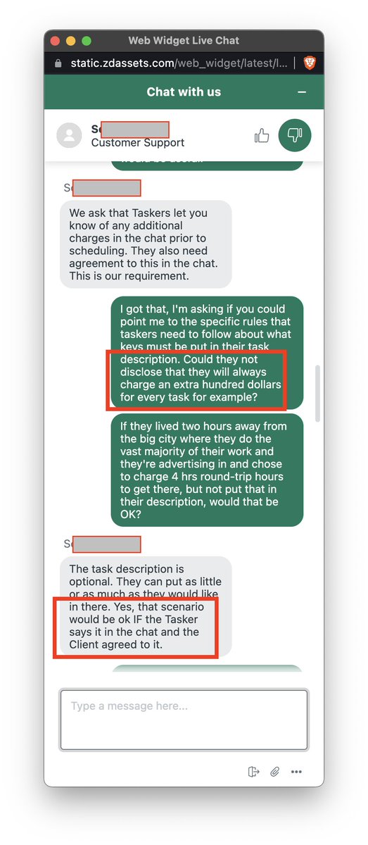 AndreasNYC's tweet photo. Warning to @Taskrabbit customers: Rates $/hr mean nothing according to 2 reps. There are NO requirements that mandatory charges be put by Taskers in their task profiles where it shows $/hr. 2 reps say the tasker can add on whatever they want in the chat. 🤔 #CustomerLast. https://t.co/GWh5uQm6jP